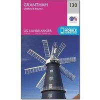 Ordnance Survey Landranger 130 Grantham, Sleaford & Bourne Map With Digital Version, Pink