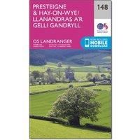 Ordnance Survey Landranger 148 Presteigne & Hay-on-Wye / Llanandras a'r Gelli Gandryll Map With Digital Version, Pink