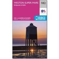 Ordnance Survey Landranger 182 Weston-super-Mare, Bridgwater & Wells Map With Digital Version, Pink/Multi