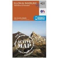 Ordnance Survey Explorer Active 421 Ellon & Inverurie Map With Digital Version, Orange