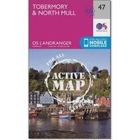 Ordnance Survey Landranger Active 47 Tobermory & North Mull Map With Digital Version, Pink