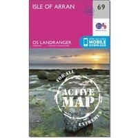 Ordnance Survey Landranger Active 69 Isle of Arran Map With Digital Version, Pink