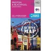 Ordnance Survey Landranger Active 102 Preston & Blackpool, Lytham Map With Digital Version, Pink/D