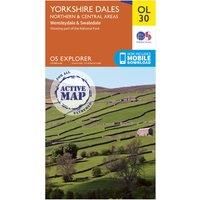 Ordnance Survey OL 30 Explorer Yorkshire Dales - Northern & Central Area Active Map, Orange