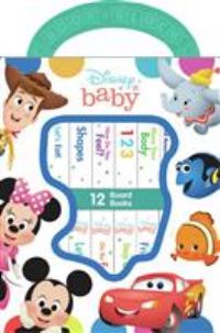 Disney Baby Mickey Mouse, Minnie, Toy Story and More! - My First Library Board Book Block 12-Book Set - First Words, Shapes, Numbers, and More! - PI Kids