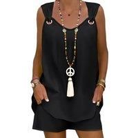 V-Neck Sleeveless Tank Top & Shorts Set In 5 Sizes & 4 Colours - Black