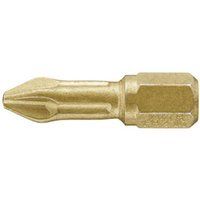 Wiha Gold Pozi Screwdriver Bits PZ2 25mm Pack of 3