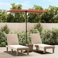 Outdoor Parasol with Aluminium Pole 2x1.5 m Terracotta