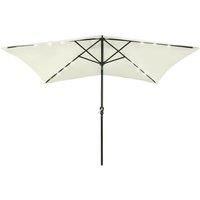 Parasol with LEDs and Steel Pole Sand 2x3 m