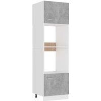 Microwave Cabinet Concrete Grey 60x57x207 cm Engineered Wood