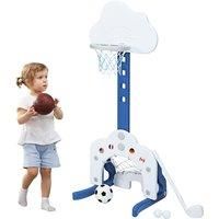 Basketball Hoop Set 3 in 1 Sports Activity Center with Basketball Football & Golf