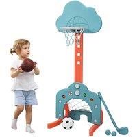 Basketball Hoop Set 3 in 1 Sports Activity Center with Basketball Football & Golf